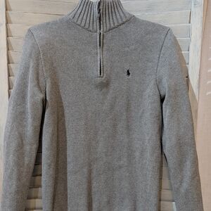 Ralph Lauren Polo Boys Size XL Gray Half-Zip Sweater Worn Only Once Like New